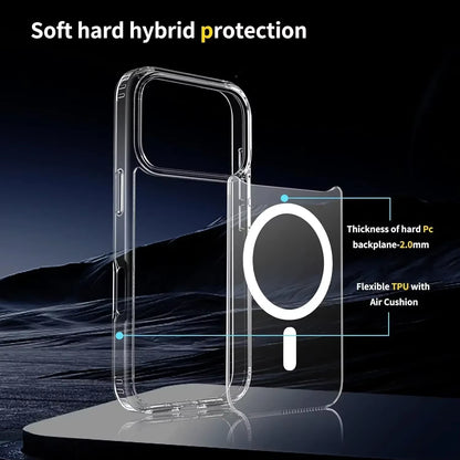 Strong Magnetic Case for Iphone 17 Pro Max/17Pro/17Air Transparent Phone Cover for Iphone 17 Suit for Magsafe Charging Shell