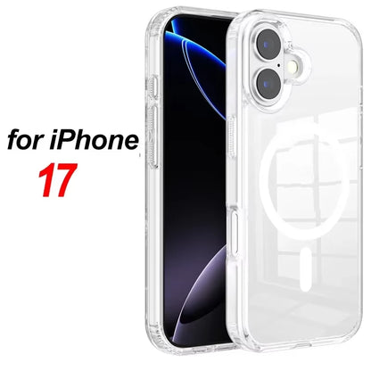 Strong Magnetic Case for Iphone 17 Pro Max/17Pro/17Air Transparent Phone Cover for Iphone 17 Suit for Magsafe Charging Shell