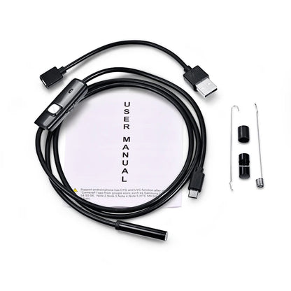 Android Endoscope 5.5Mm 7Mm Borescope Inspection Snake Camera Waterproof with 6 LED Lights Compatible with Android Phone PC