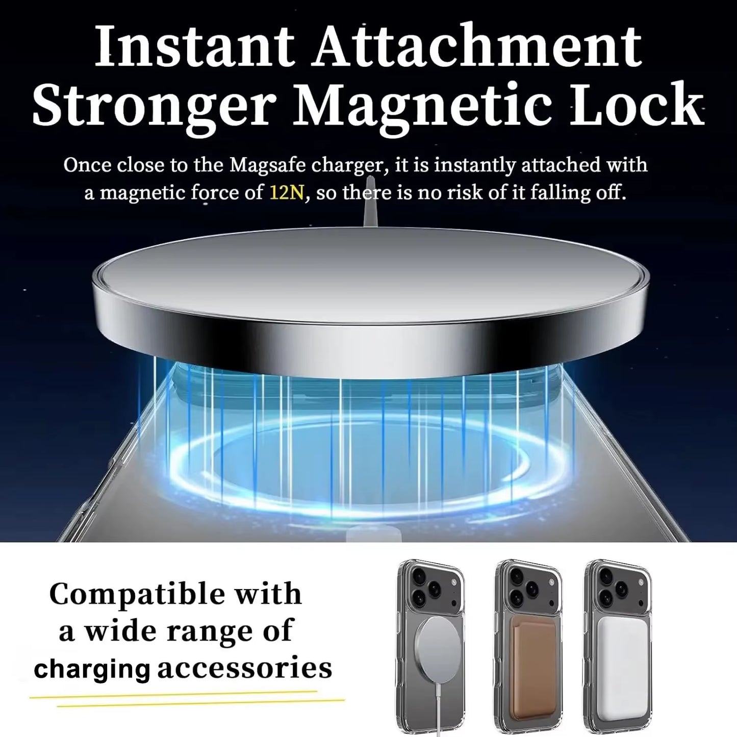 Strong Magnetic Case for Iphone 17 Pro Max/17Pro/17Air Transparent Phone Cover for Iphone 17 Suit for Magsafe Charging Shell