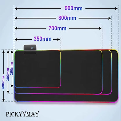 Sakura RGB Mouse Pad Gamer Accessories Large Pink LED Light Mousepads XXL Gaming PC Computer Desk with Backlit Rubber Mouse Mat