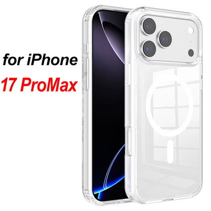 Strong Magnetic Case for Iphone 17 Pro Max/17Pro/17Air Transparent Phone Cover for Iphone 17 Suit for Magsafe Charging Shell